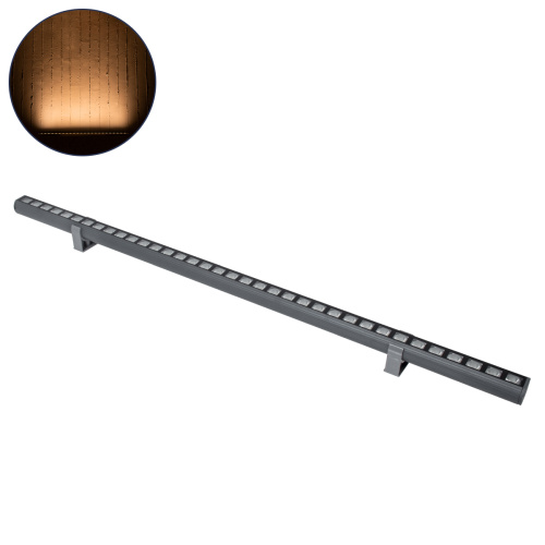 GLOBOSTAR® WASHER-PANDA 90582 Μπάρα Φωτισμού Wall Washer LED 36W 3060lm 15° DC 24V Αδιάβροχο IP67 Πορτοκαλί 2200K Dimmable - Γκρι Ανθρακί - Μ100 x Π4 x Υ3.5cm - 3 Χρόνια Εγγύηση