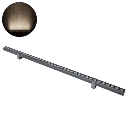 GLOBOSTAR® WASHER-PANDA 90584 Μπάρα Φωτισμού Wall Washer LED 36W 3420lm 15° DC 24V Αδιάβροχο IP67 Φυσικό Λευκό 4500K Dimmable - Γκρι Ανθρακί - Μ100 x Π4 x Υ3.5cm - 3 Χρόνια Εγγύηση