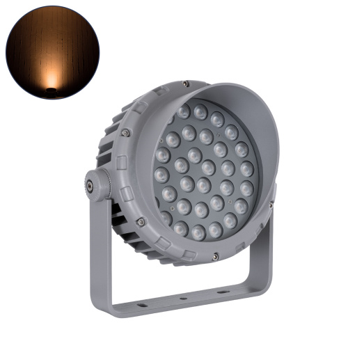 GLOBOSTAR®FLOOD-MENA 90337 Προβολέας Σποτ Wall Washer με Αντιθαμβωτική Γρίλια LED 36W 3060lm 30° AC 220-240V Αδιάβροχο IP67 Πορτοκαλί 2200K - Γκρι Ανθρακί - Μ23.5 x Π17.5 x Υ25.5cm - 3 Χρόνια Εγγύηση