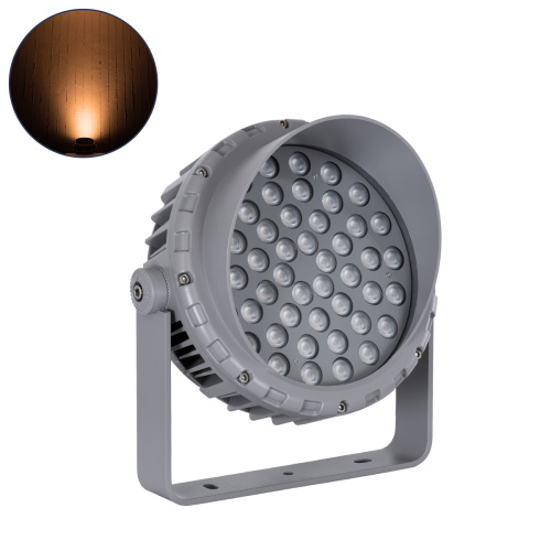 GLOBOSTAR®FLOOD-MENA 90338 Προβολέας Σποτ Wall Washer με Αντιθαμβωτική Γρίλια LED 48W 4080lm 30° AC 220-240V Αδιάβροχο IP67 Πορτοκαλί 2200K - Γκρι Ανθρακί - Μ26 x Π20 x Υ28.5cm - 3 Χρόνια Εγγύηση