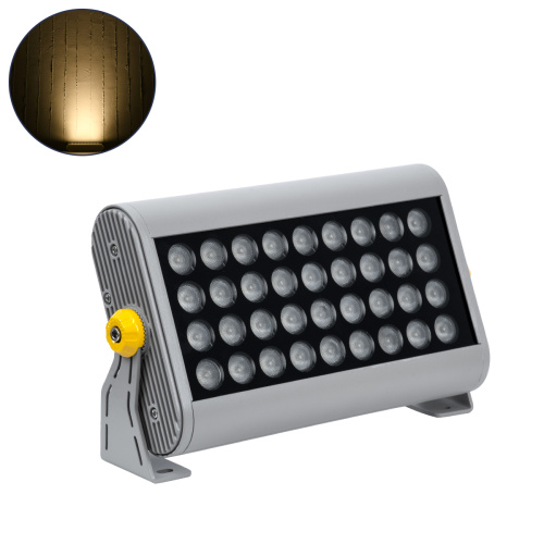 GLOBOSTAR® FLOOD-HENA 90639 Προβολέας Σποτ Wall Washer LED 36W 3240lm 30° AC 220-240V Αδιάβροχο IP65 Θερμό Λευκό 3000K - Ασημί - Μ30 x Π6 x Υ17cm - 3 Χρόνια Εγγύηση