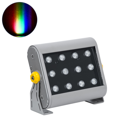 GLOBOSTAR® FLOOD-HENA 90641 Προβολέας Σποτ Wall Washer LED 24W 2400lm 30° DC 24V Αδιάβροχο IP65 RGB DMX512 Dimmable - Ασημί - Μ22.5 x Π6 x Υ16.5cm - 3 Χρόνια Εγγύηση