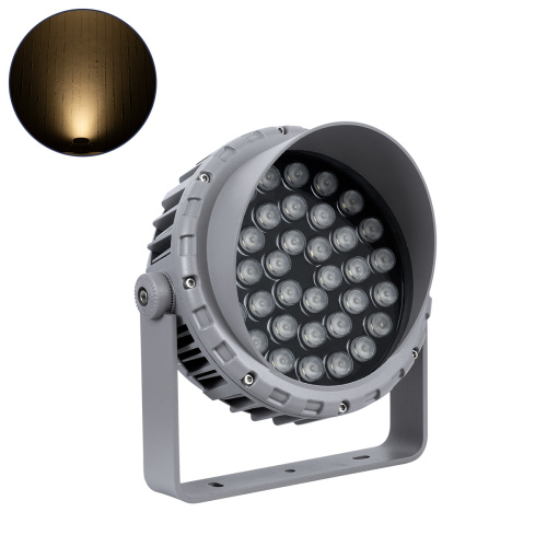 GLOBOSTAR® FLOOD-MENA 90645 Προβολέας Σποτ Wall Washer με Αντιθαμβωτική Γρίλια LED 36W 3240lm 30° AC 220-240V Αδιάβροχο IP65 Θερμό Λευκό 3000K - Ασημί - Μ23 x Π23 x Υ18cm - 3 Χρόνια Εγγύηση