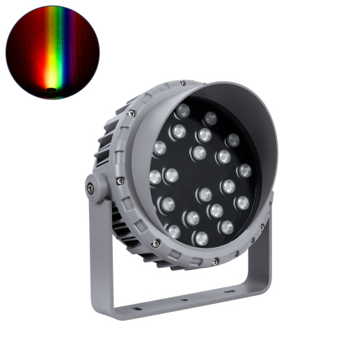GLOBOSTAR® FLOOD-MENA 90647 Προβολέας Σποτ Wall Washer με Αντιθαμβωτική Γρίλια LED 24W 2040lm 30° DC 24V Αδιάβροχο IP65 RGBW DMX512 Dimmable - Ασημί - Μ23 x Π23 x Υ18cm - 3 Χρόνια Εγγύηση