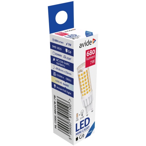 Avide LED G9 7W 220° Ψυχρό 6400K