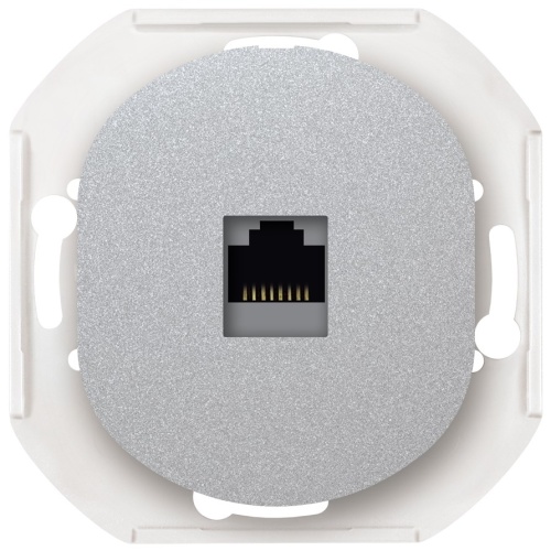 EON E616S.S Data socket without cover frame 1xRJ45 Cat 6A FTP, silver