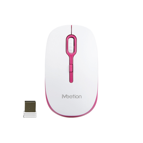 Meetion Ασύρματο Ποντίκι MT-R547 2.4G Άσπρο & Ροζ