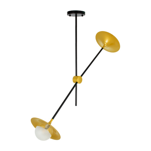 GLOBOSTAR® JOLIET 00778 Μοντέρνο Φωτιστικό Οροφής με Ντουί 2 x G9 AC 220-240V IP20 - Μαύρο & Χρυσό - Μ93 x Π20 x Υ100cm