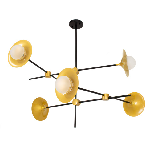 GLOBOSTAR® JOLIET 00780 Μοντέρνο Φωτιστικό Οροφής με Ντουί 6 x G9 AC 220-240V IP20 - Μαύρο & Χρυσό - Μ93 x Π93 x Υ87cm