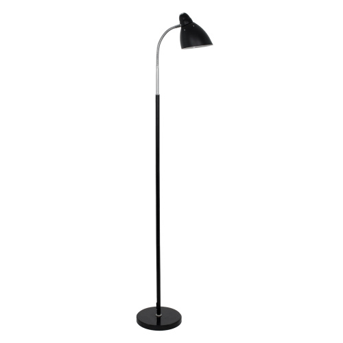 GLOBOSTAR® VERSA 00830 Μοντέρνο Επιδαπέδιο Φωτιστικό με Ντουί 1 x E27 AC 220-240V IP20 - Μαύρο & Χρώμιο - Μ14.5 x Π14.5 x Υ155cm
