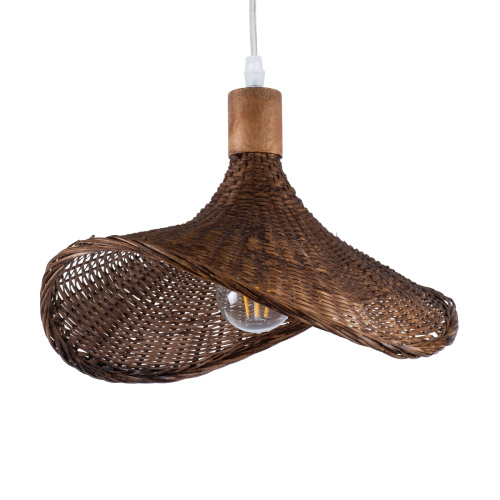 GLOBOSTAR® CUBA 01716 Boho Κρεμαστό Φωτιστικό Οροφής με Ντουί 1 x E27 AC 220-240V IP20 - Καφέ - Μ33 x Π33 x Υ25cm