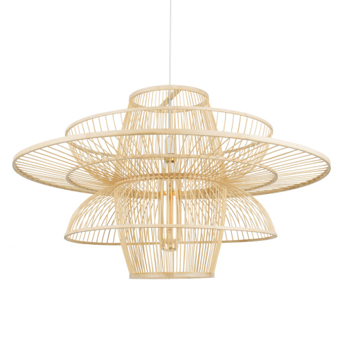 GLOBOSTAR® BALI 01758 Boho Κρεμαστό Φωτιστικό Οροφής με Ντουί 1 x E27 AC 220-240V IP20 - Μπεζ - Μ100 x Π100 x Υ60cm