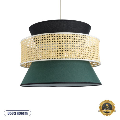 GLOBOSTAR® SAIGE 01916 Boho Κρεμαστό Φωτιστικό Οροφής με Ντουί 1 x E27 AC 220-240V IP20 - Πολύχρωμο - Μ50 x Π50 x Υ36cm