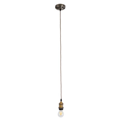 GLOBOSTAR® SUSPENS 115105 Vintage Κρεμαστό Φωτιστικό Οροφής με Ντουί 1 x E27 AC 220-240V IP20 - Χρυσό & Καφέ - Μ10 x Π10 x Y108.7cm