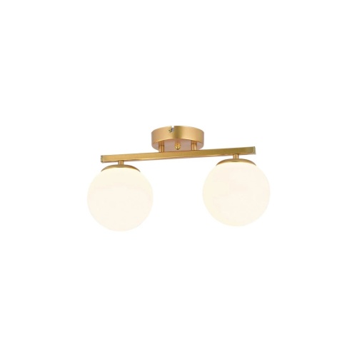 GLOBOSTAR® LUCENA 201-0035 Vintage Φωτιστικό Οροφής με Ντουί 2 x E27 AC 220-240V IP20 - Λευκό & Χρυσό - Μ50 x Π20 x Υ25cm