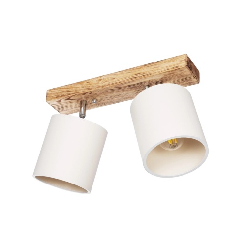 GLOBOSTAR® CUP 203-0056 Vintage Φωτιστικό Οροφής με Ντουί 2 x E27 AC 220-240V IP20 - Λευκό & Μπεζ - Μ42 x Π14 x Υ26cm