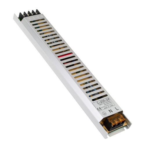 GLOBOSTAR® LUMISLIM 73017 Τροφοδοτικό/Μετασχηματιστής PELV 200W 8.3A DC 24V IP20 - AC 220-240V σε DC 24V - Μ31 x Π5.4 x Υ2.3cm - 3 Χρόνια Εγγύηση