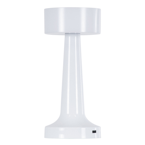 GloboStar® NANNA 76471 Επαναφορτιζόμενο Επιτραπέζιο Φωτιστικό Πορτατίφ LED 1.5W 105lm 120° DC 5V IP44 CCT Ultra Θερμό 1500K - Φυσικό Λευκό 4500K - Ψυχρό Λευκό 6000K Dimmable Λευκό Πλαστικό - Μ9 x Π9 x Υ21cm - 2 Χρόνια Εγγύηση