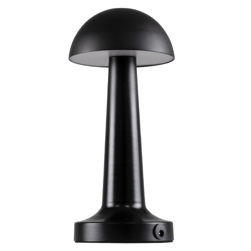 GloboStar® COCO 76509 Επαναφορτιζόμενο Επιτραπέζιο Φωτιστικό Πορτατίφ LED 1.5W 105lm 120° DC 5V IP44 Θερμό Λευκό 2700K Dimmable Μαύρο Αλουμίνιο - Μ10 x Π10 x Υ22cm - 2 Xρόνια Εγγύηση