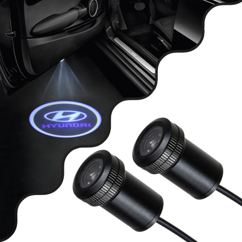 GLOBOSTAR® GHOSTLOGO 81609 Projector Προβολής Μάρκας Αυτοκινήτου "HYUNDAI" LED 2.5W/5W 100lm/200lm 45° DC 12V Αδιάβροχο IP65 Ψυχρό Λευκό 6000K - CREE XHP35 Chip - Μ2.2 x Π3.4 x Υ2.2cm / Q1.9cm - Πακέτο 2 Τεμαχίων - 1 Χρόνο Εγγύηση
