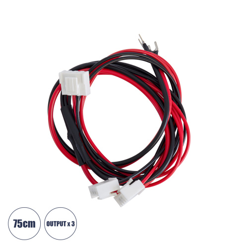 GloboStar® 90244 Καλώδιο Τροφοδοσίας για LED Modules Input x 1 Output x3 Μήκος 75cm