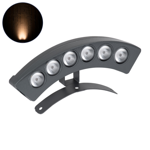 GLOBOSTAR® TREEPLANTE 90455 Κυρτή Μπάρα Φωτισμού Wall Washer για Φυτά - Δέντρα LED 6W 630lm 15° DC 24V Αδιάβροχο IP67 Ultra Θερμό Λευκό 2200K Dimmable - Bridgelux SMD Chip - Γκρι Ανθρακί - Μ17.5 x Π4.5 x Υ8cm - 3 Χρόνια Εγγύηση