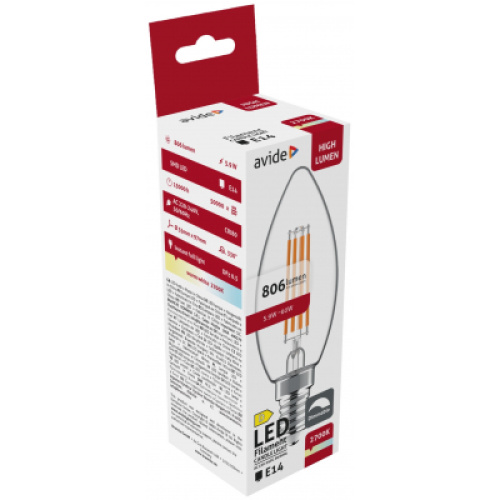 Avide LED Filament Κερί 5.9W E14 WW 2700K Ρυθμιζόμενο