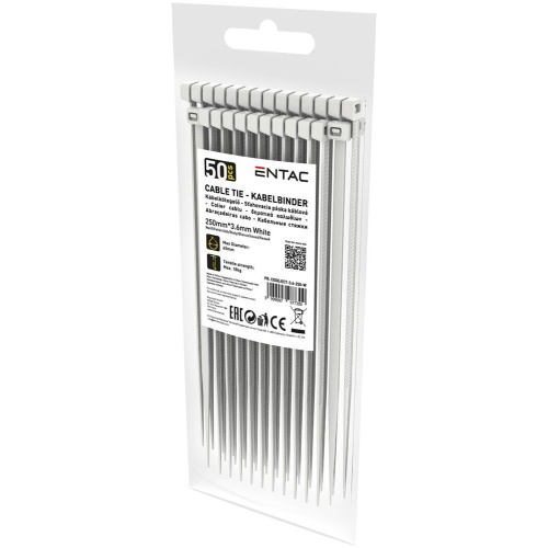 Entac Δεματικά Tie 3.6mmx250mm Λευκά