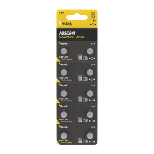 Technik Αλκαλικές Μπαταρίες Κουμπιά Platinum AG3 / LR41 / 192 / 392 1.5V B10