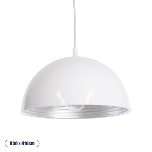 GLOBOSTAR® CHIME 01030 Μοντέρνο Κρεμαστό Φωτιστικό Οροφής με Ντουί 1 x E27 AC 220-240V IP20 - Λευκό - Μ30 x Π30 x Υ16cm