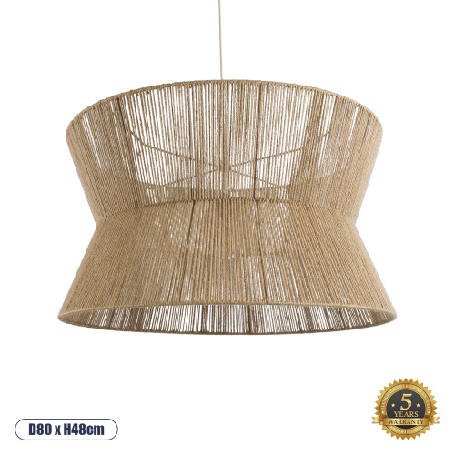 GLOBOSTAR® BISBEE 02205 Boho Κρεμαστό Φωτιστικό Οροφής με Ντουί 1 x E27 AC 220-240V IP20 - Μπεζ - Μ80 x Π80 x Υ48cm