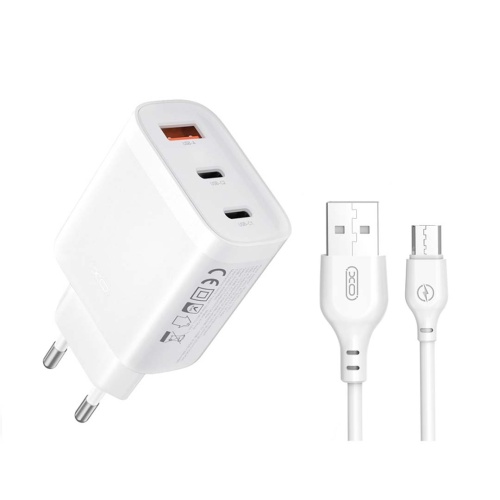 XO L117 (EU) PD45W/QC18W Φορτιστής Γρήγορης Φόρτισης με Micro
