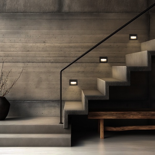 kelvo® STEPART KLV-101-0083 Χωνευτό Φωτιστικό Σκαλοπατιού / Διαδρόμου LED 6W 750lm 45° AC 220-240V Αδιάβροχο IP65 Θερμό Λευκό 2700K - Lumileds SMD Chip & TÜV SÜD Driver - Μαύρο Ματ - Μ11.5 x Π5.3 x Υ8.3cm / Q10.63 x 7.61cm - 5 Χρόνια Εγγύηση