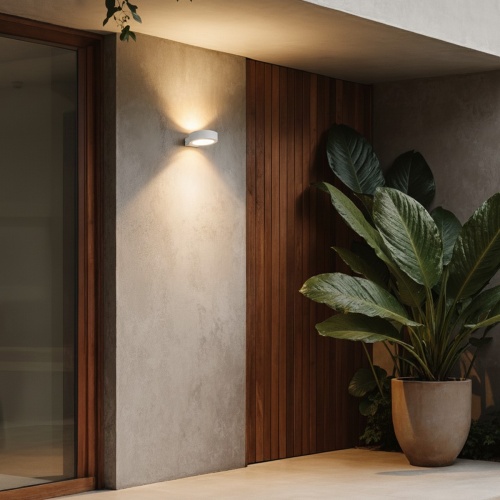 kelvo® AURA KLV-101-0115 Φωτιστικό Τοίχου / Απλίκα LED 7W 875lm 45° AC 220-240V Αδιάβροχο IP65 Θερμό Λευκό 2700K - Bridgelux COB Chip & TÜV SÜD Driver - Λευκό Ματ - Μ15 x Π13 x Υ4.5cm - 5 Χρόνια Εγγύηση