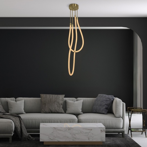 kelvo® GLOW KLV-101-0153 Φωτιστικό Οροφής LED 42W 4200lm 360° AC 220-240V IP20 Ρυθμιζόμενο Λευκό CCT με Χειριστήριο από 2700K έως 6000K Dimmable - Lumileds SMD Chip - Χρυσό Πλατίνα - Μ50 x Π50 x Υ70cm - 3 Χρόνια Εγγύηση