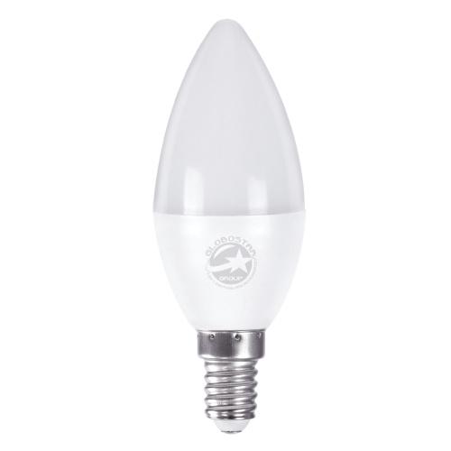 GLOBOSTAR® CANDLE 60001 Λάμπα Κεράκι E14 C37 LED 4W 388lm 260° AC 220-240V IP20 Φυσικό Λευκό 4500K - Lumileds SMD Chip - Λευκό Γαλακτερό - Μ3.7 x Π3.7 x Υ10cm - 3 Χρόνια Εγγύηση