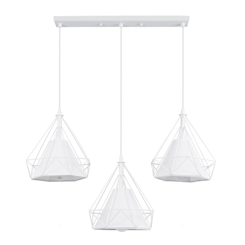 GLOBOSTAR® EIFFEL 61570 Vintage Κρεμαστό Φωτιστικό Οροφής με Ντουί 3 x E27 AC 220-240V IP20 - Λευκό - Μ68 x Π25 x Υ130cm