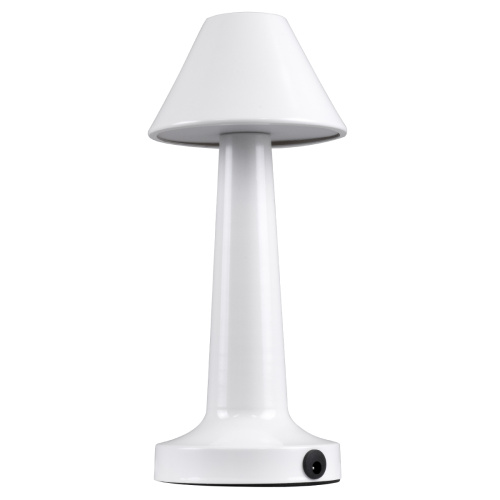 GloboStar® MOLLY 76514 Επαναφορτιζόμενο Επιτραπέζιο Φωτιστικό Πορτατίφ LED 1.5W 105lm 120° DC 5V IP44 Θερμό Λευκό 2700K Dimmable Λευκό Αλουμίνιο - Μ10 x Π10 x Υ23cm - 2 Xρόνια Εγγύηση
