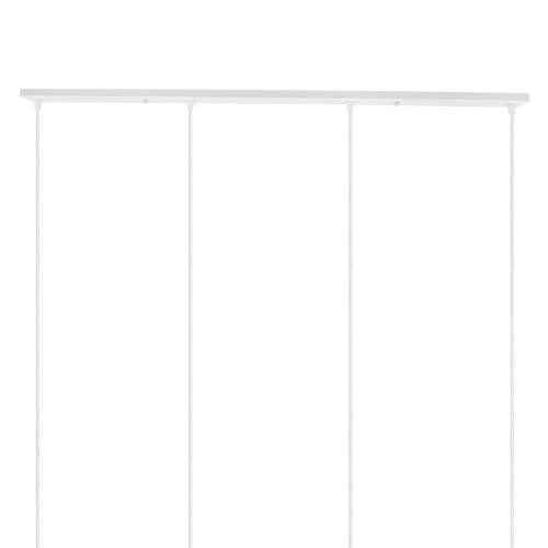 DIY Ροζέτα Φωτιστικού Λευκή Ορθογώνια 500x50mm με 4 Τρύπες GloboStar 90825