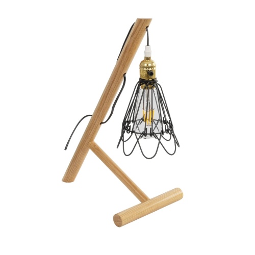 GLOBOSTAR® ELMA 999-0239 Μοντέρνο Επιτραπέζιο Φωτιστικό Πορτατίφ με Ντουί 1 x E27 AC 220-240V IP20 - Μπεζ & Μαύρο - Μ35 x Π20 x Υ43cm