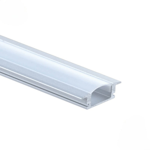 EuroSpot Προφίλ Αλουμινίου Χωνευτό Ασημί Ταινίας Led L=2m 24.7x7.4mm NW=12.4mm Γαλακτερό Κάλυμμα