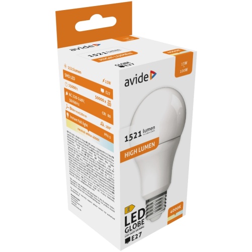 Avide LED Κοινή A60 13W E27 Λευκό 4000K