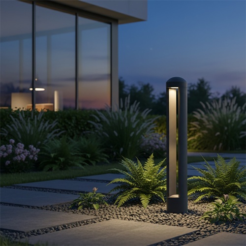 kelvo® GREMO KLV-101-0122 Φωτιστικό Κολωνάκι Κήπου LED 7W 735lm 45° AC 220-240V Αδιάβροχο IP65 Θερμό Λευκό 2700K - Bridgelux COB Chip & TÜV SÜD Driver - Γκρι Ανθρακί Ματ - Μ10.8 x Π10.8 x Υ50cm - 5 Χρόνια Εγγύηση