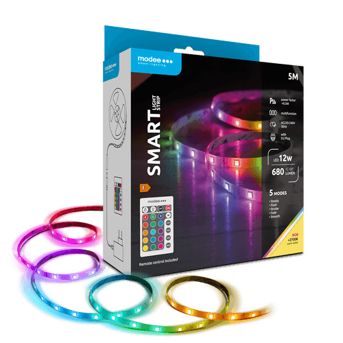Modee Smart Ταινία LED 12W IP20 2700K & RGB 680lm με Τηλεχειριστήριο 5m