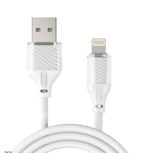 XO NB291 Καλώδιο Φόρτισης & Μεταφοράς Δεδομένων Lightning Braided 6A Λευκό
