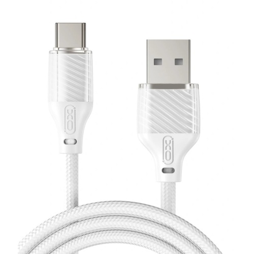 XO NB291 Καλώδιο Φόρτισης & Μεταφοράς Δεδομένων Type-C Braided 6A Λευκό