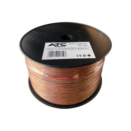 ATC-2275 Διαφανές Καλώδιο Ηχείου 2x2mm 100μ Πλαστικό Καρούλι