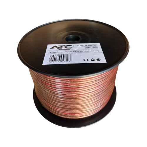 ATC-2300 Διαφανές Καλώδιο Ηχείου 2x2,5mm 100μ Πλαστικό Καρούλι