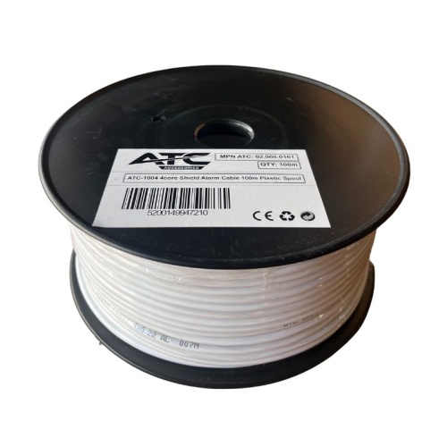 ATC-1004 4core Καλώδιο Συναγερμού με Θωράκιση 100μ  Πλαστικό Καρούλι