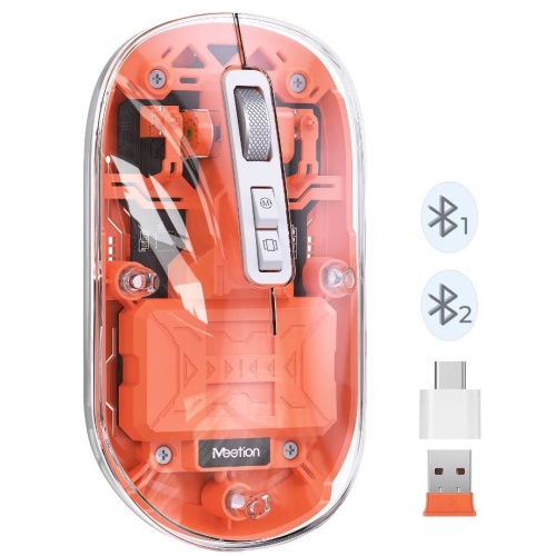 Meetion MT-BTM005 Ασύρματο Ποντίκι Πορτοκαλί